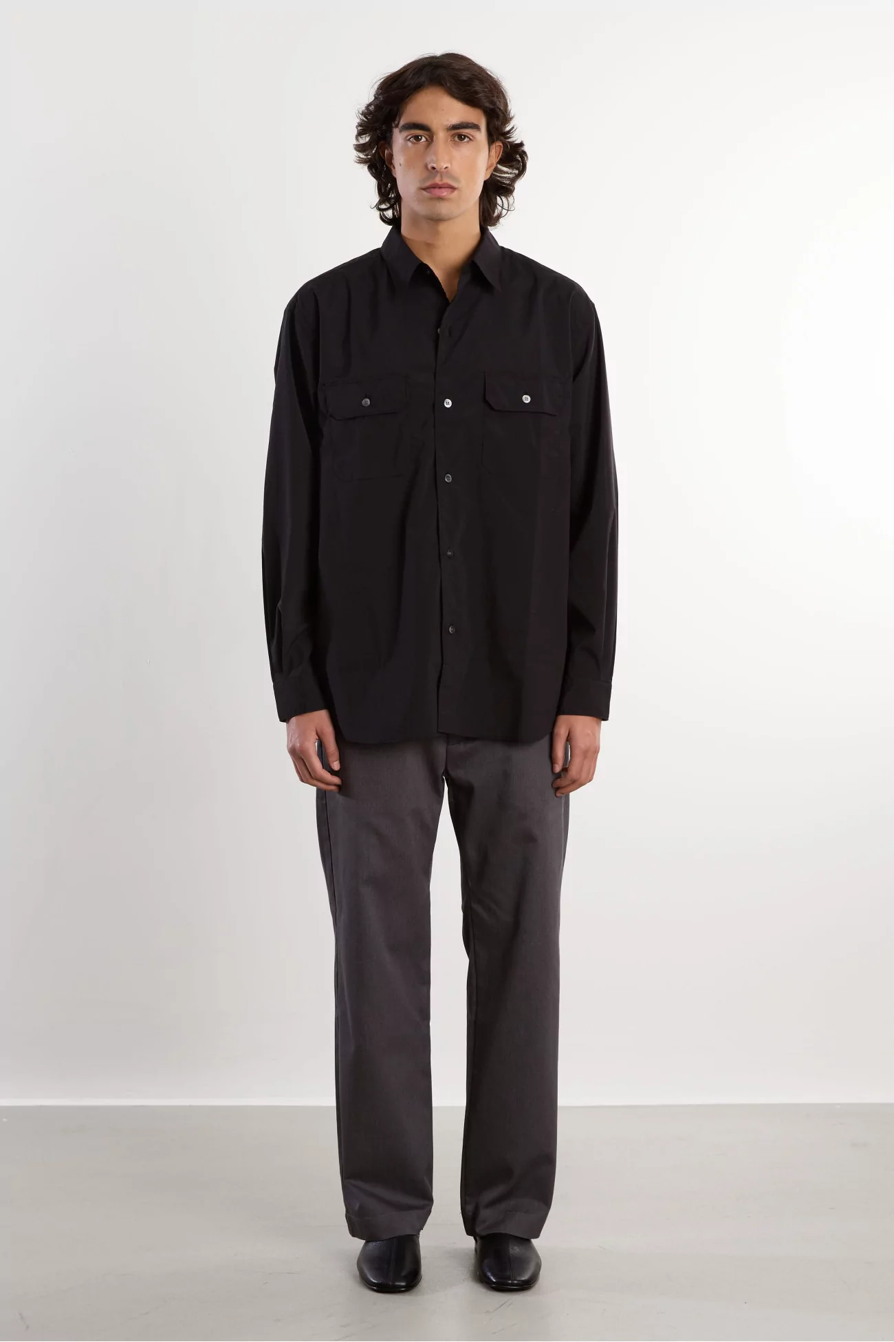 Nanamica Polyester Typewriter Shirt – Black | Centre Commercial
